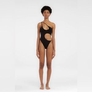 NWT Riot Swim Blaise Black Cut Out One Piece Black Swimsuit Sexy Revolve Bikini